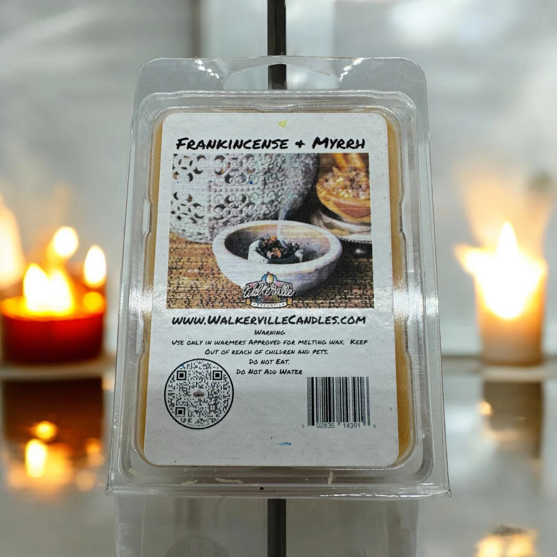 Frankincense & Myrrh Vegan Soy wax, Hand-poured, Eco-friendly Christmas Clean Woodsy Wax Melt