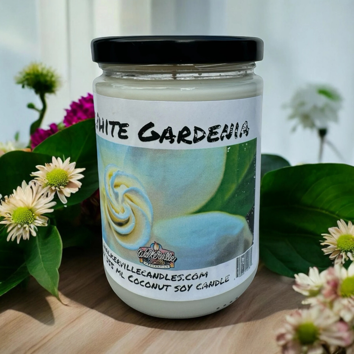 White Gardenia 100% Coconut Soy Eco-friendly 12 oz Candle