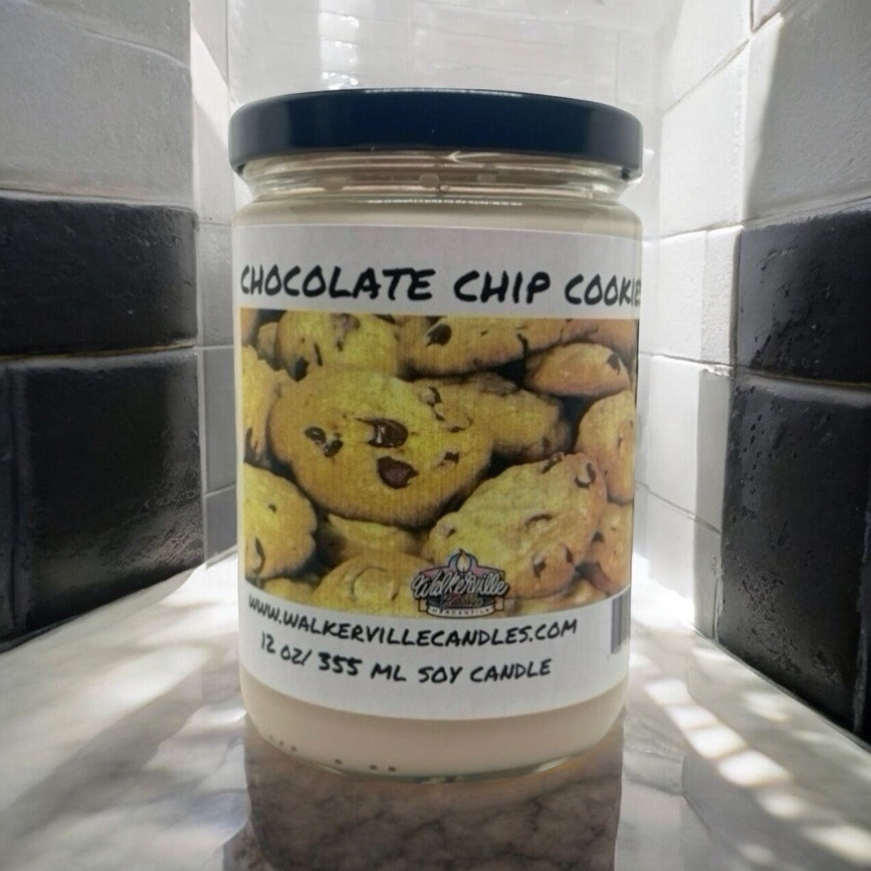 Chocolate Chip Cookie Vegan Coconut Soy 12 oz/ 355 ml Candle Hand-poured, Eco-friendly, Clean Burning, Bakery, Food, Drink Wood Wick