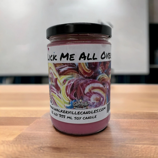 Lick Me All Over 100% Coconut Soy Eco-friendly 12 oz Candle Wood Wick