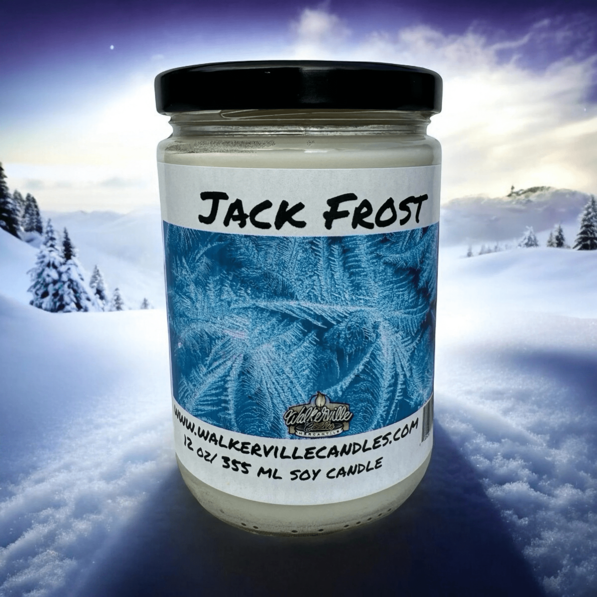 Jack Frost Coconut Soy 12.5 oz/ 375 ml Candle Wood Wick - Walkerville Candles