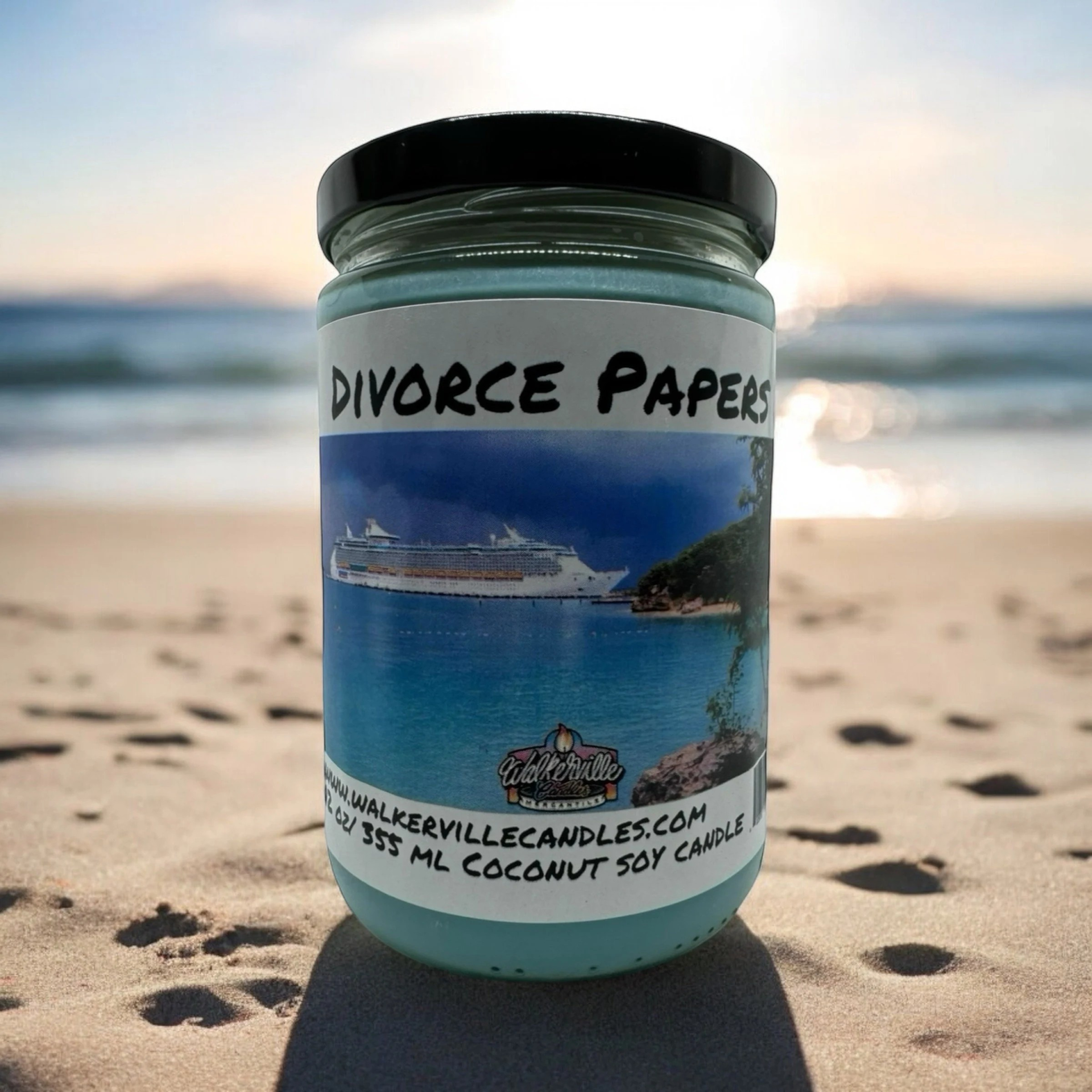 Divorce Papers Vegan Coconut Soy 12 oz/ 355 ml Candle Hand-poured, Eco-friendly, Clean Burning, Bakery, Food, Drink Fruity Floral Wood Wick