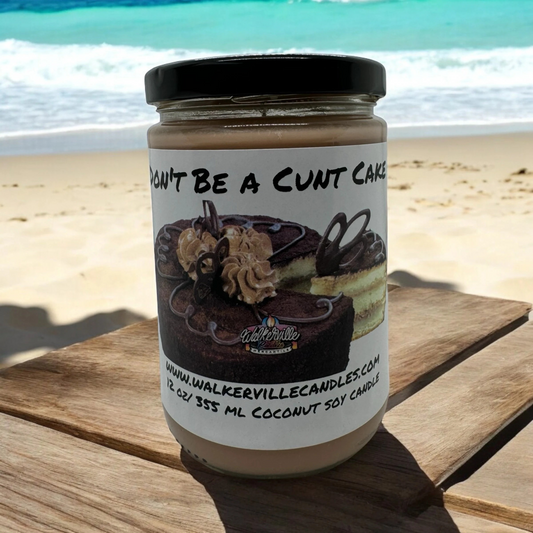Don't Be a Cunt Cake 100% Coconut Soy Eco-friendly 12 oz Candle Wood Wick