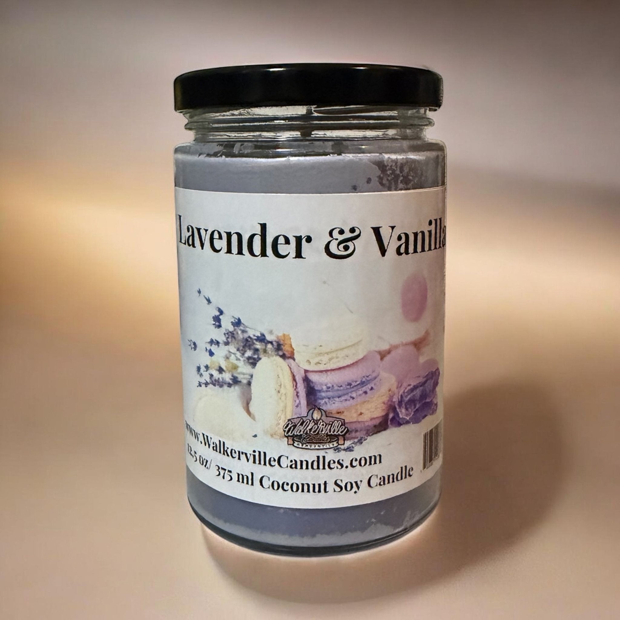 Lavender & Vanilla Coconut Soy 12.5 oz/ 375 ml Candle Wood Wick - Walkerville Candles
