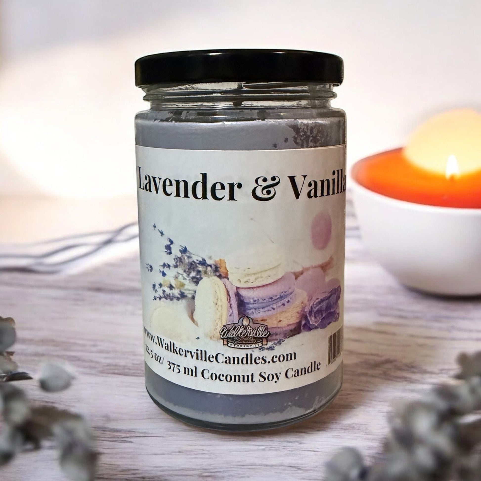 Lavender & Vanilla Coconut Soy 12.5 oz/ 375 ml Candle Wood Wick - Walkerville Candles