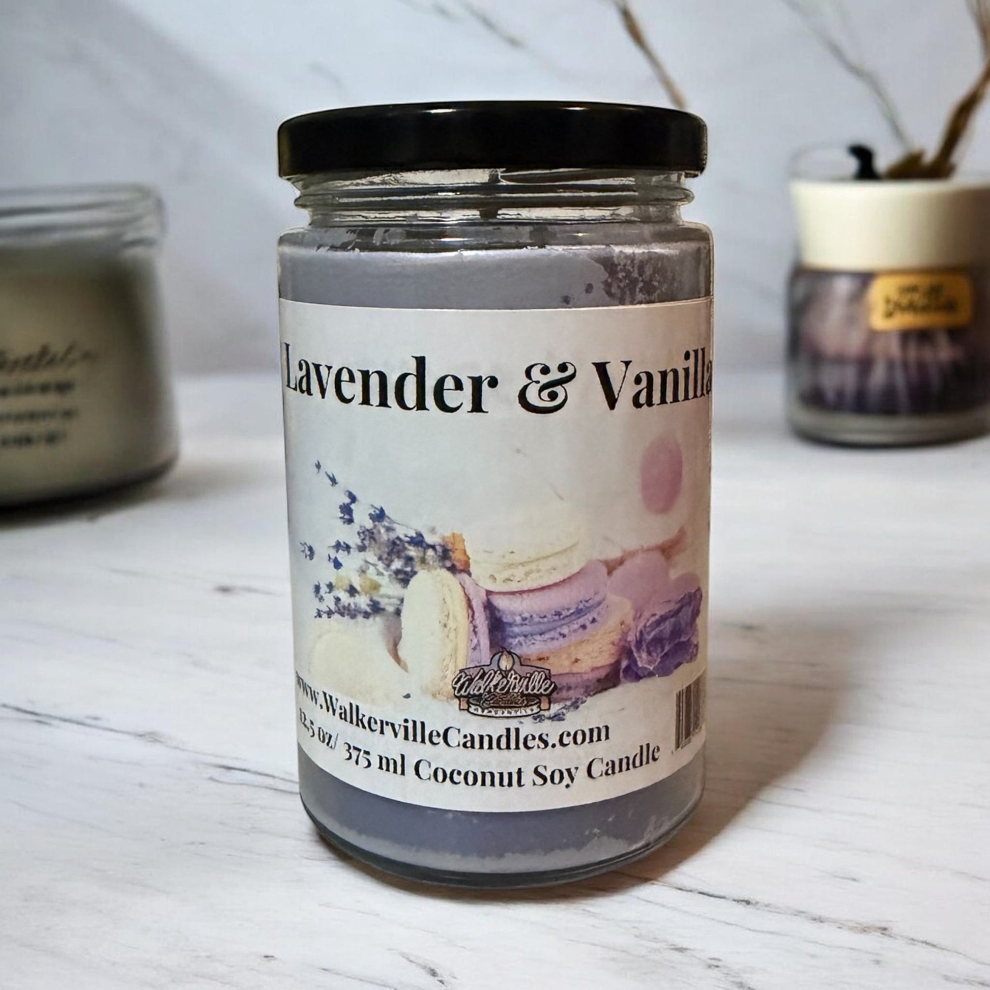Lavender & Vanilla Coconut Soy 12.5 oz/ 375 ml Candle Wood Wick - Walkerville Candles
