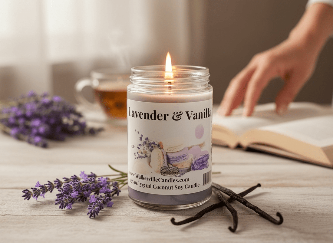 Lavender & Vanilla Coconut Soy 12.5 oz/ 375 ml Candle Wood Wick - Walkerville Candles