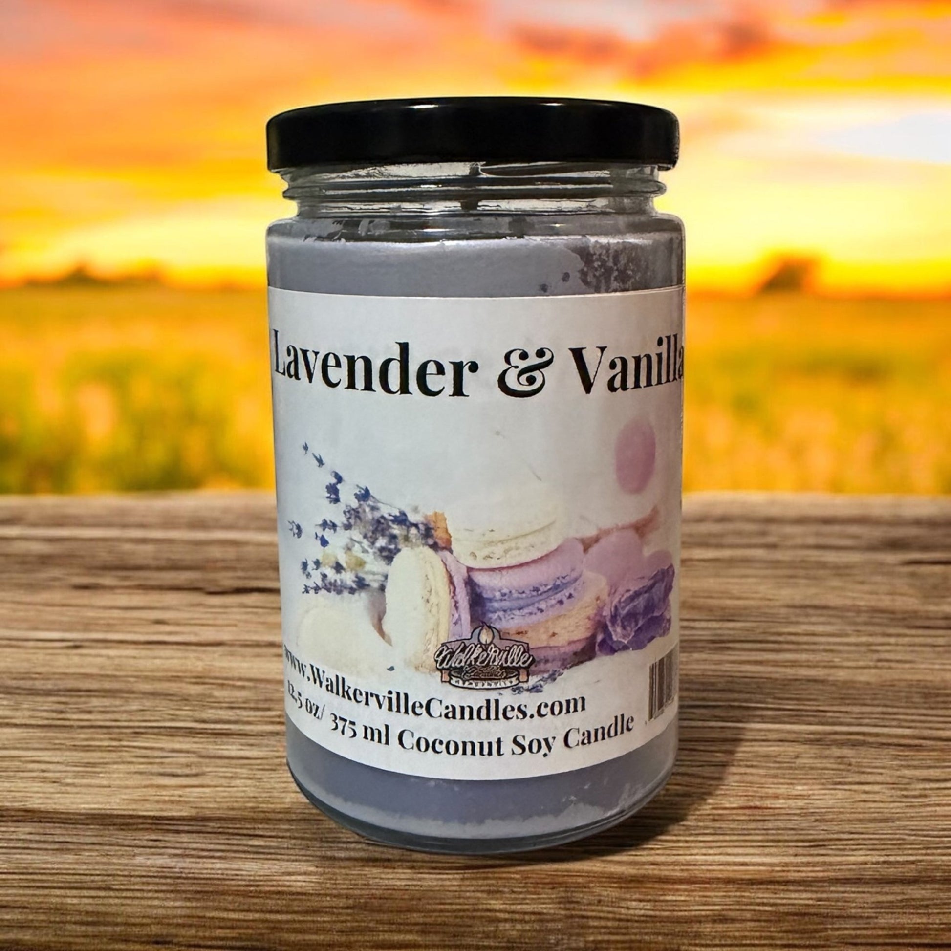 Lavender & Vanilla Coconut Soy 12.5 oz/ 375 ml Candle Wood Wick - Walkerville Candles