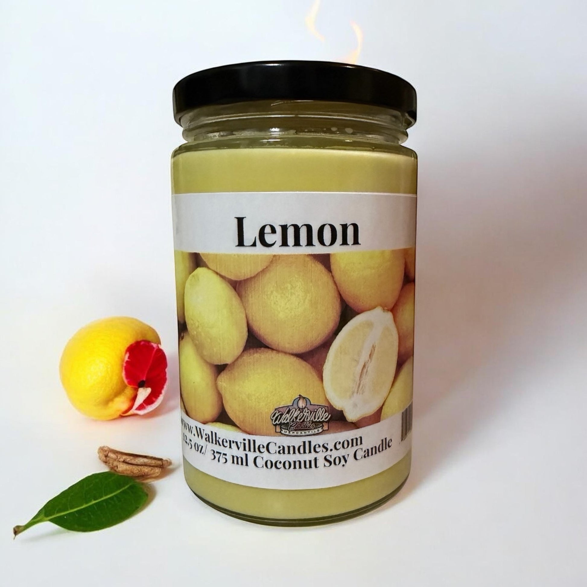 Lemon Coconut Soy 12.5 oz/ 375 ml Candle Wood Wick - Walkerville Candles