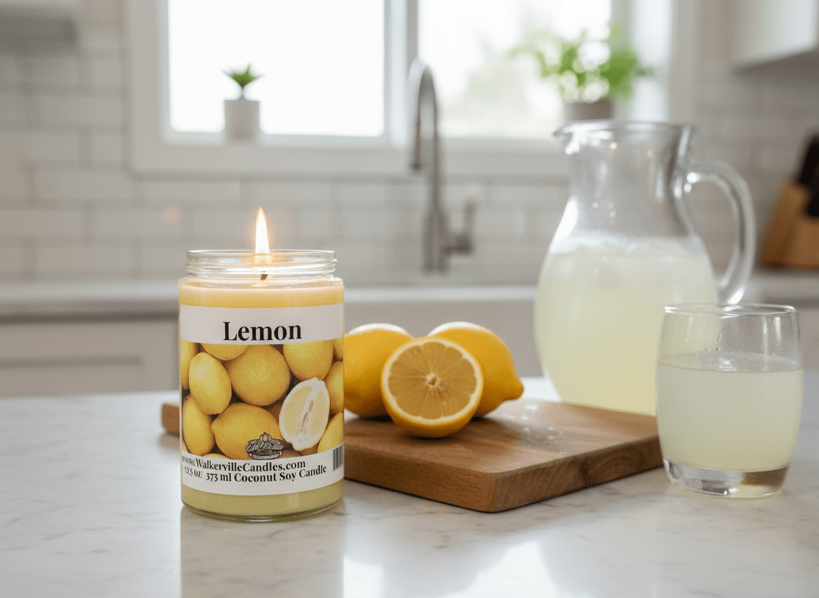 Lemon Coconut Soy 12.5 oz/ 375 ml Candle Wood Wick - Walkerville Candles