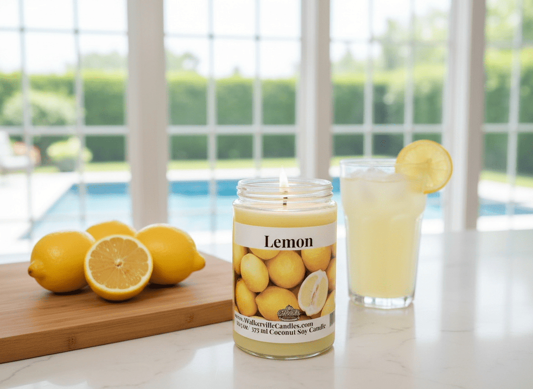 Lemon Coconut Soy 12.5 oz/ 375 ml Candle Wood Wick - Walkerville Candles