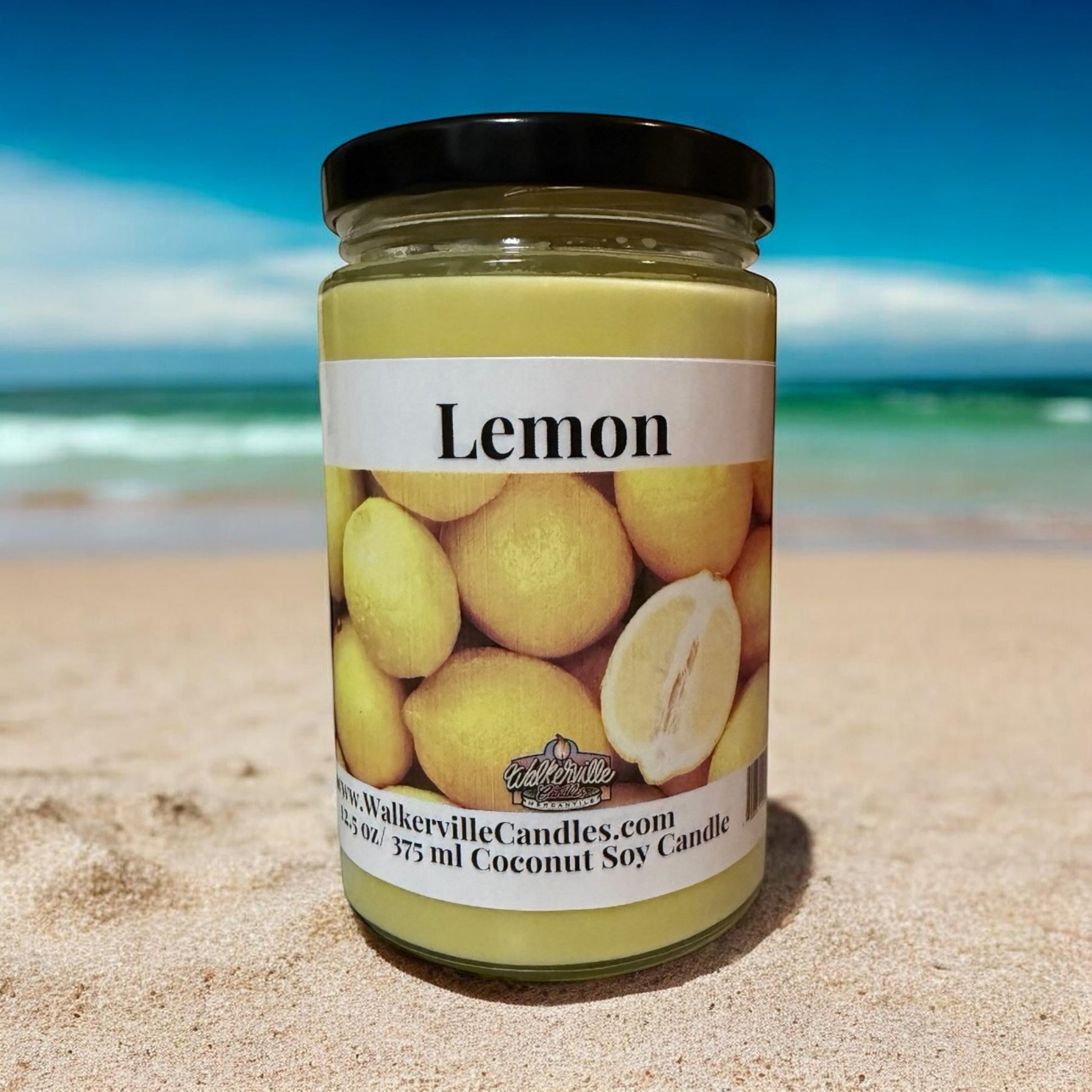Lemon Coconut Soy 12.5 oz/ 375 ml Candle Wood Wick - Walkerville Candles