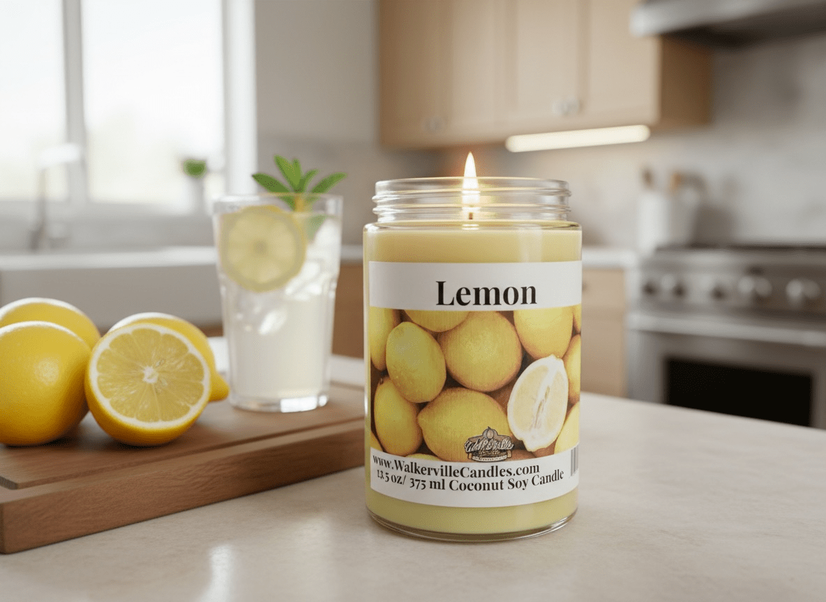 Lemon Coconut Soy 12.5 oz/ 375 ml Candle Wood Wick - Walkerville Candles