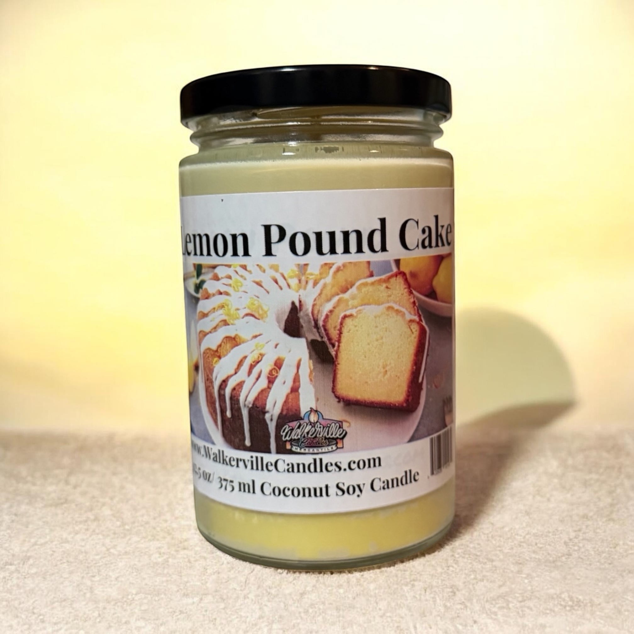 Lemon Pound Cake Coconut Soy 12.5 oz/ 375 ml Candle Wood Wick - Walkerville Candles