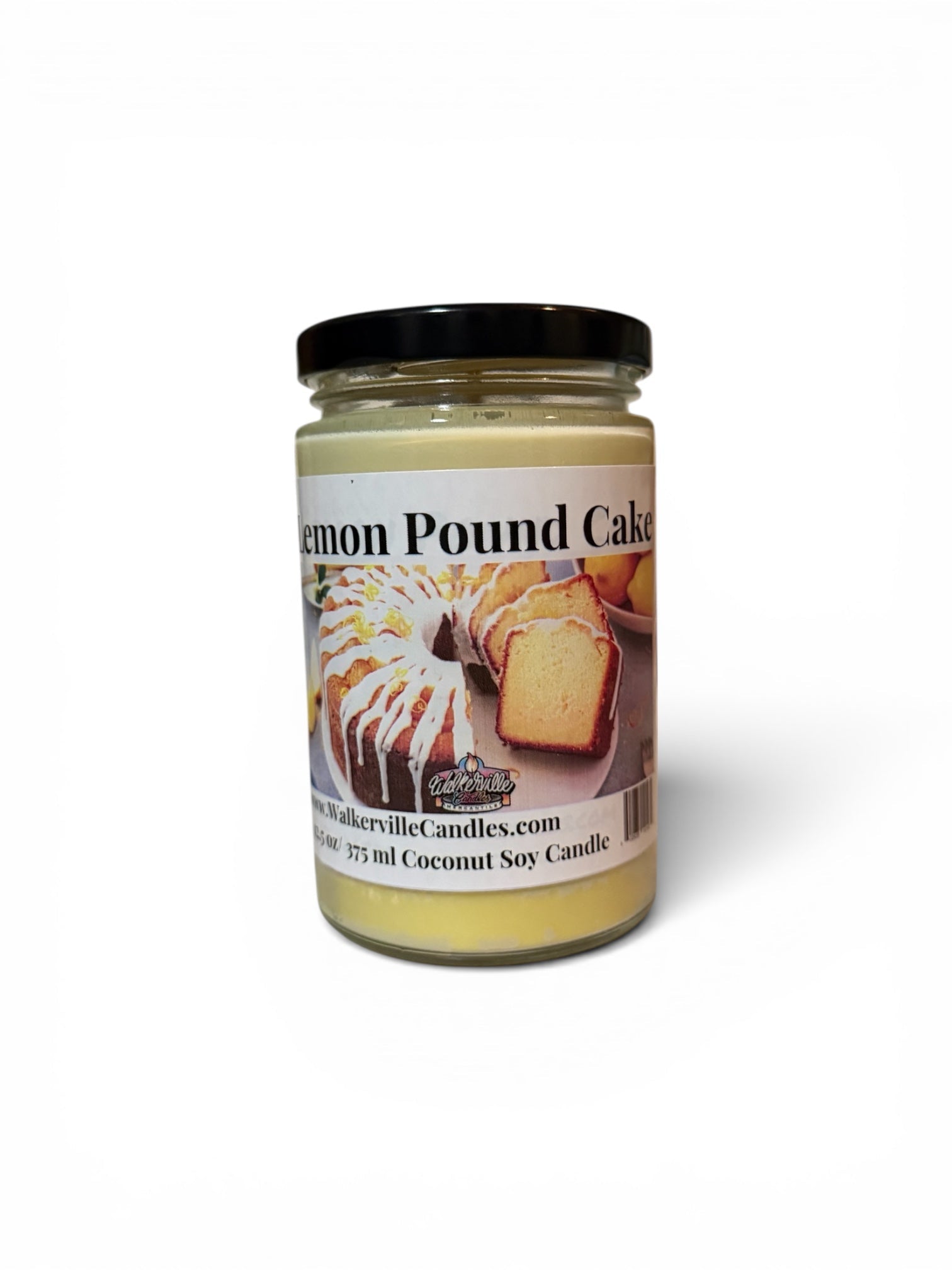 Lemon Pound Cake Coconut Soy 12.5 oz/ 375 ml Candle Wood Wick - Walkerville Candles