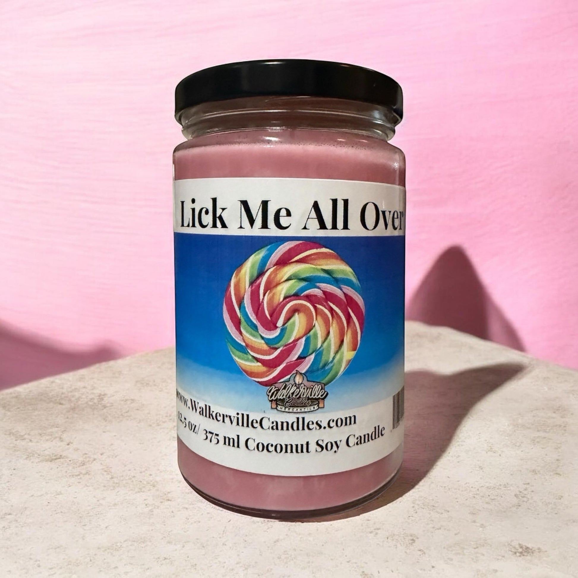 Lick Me All Over Coconut Soy 12.5 oz/ 375 ml Candle Wood Wick - Walkerville Candles