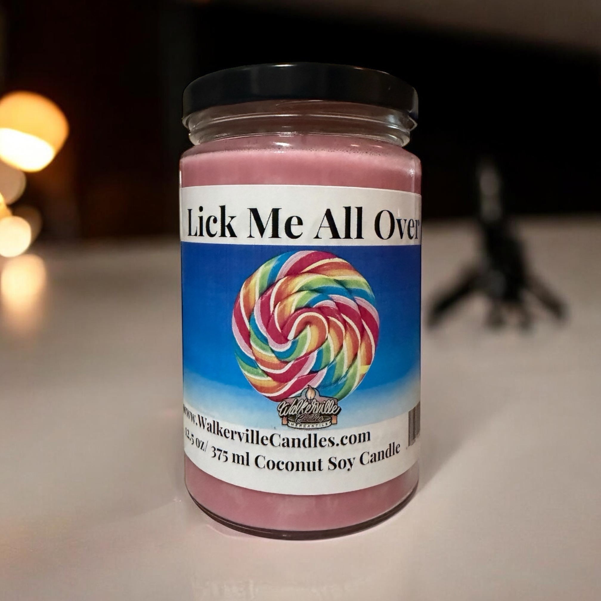 Lick Me All Over Coconut Soy 12.5 oz/ 375 ml Candle Wood Wick - Walkerville Candles