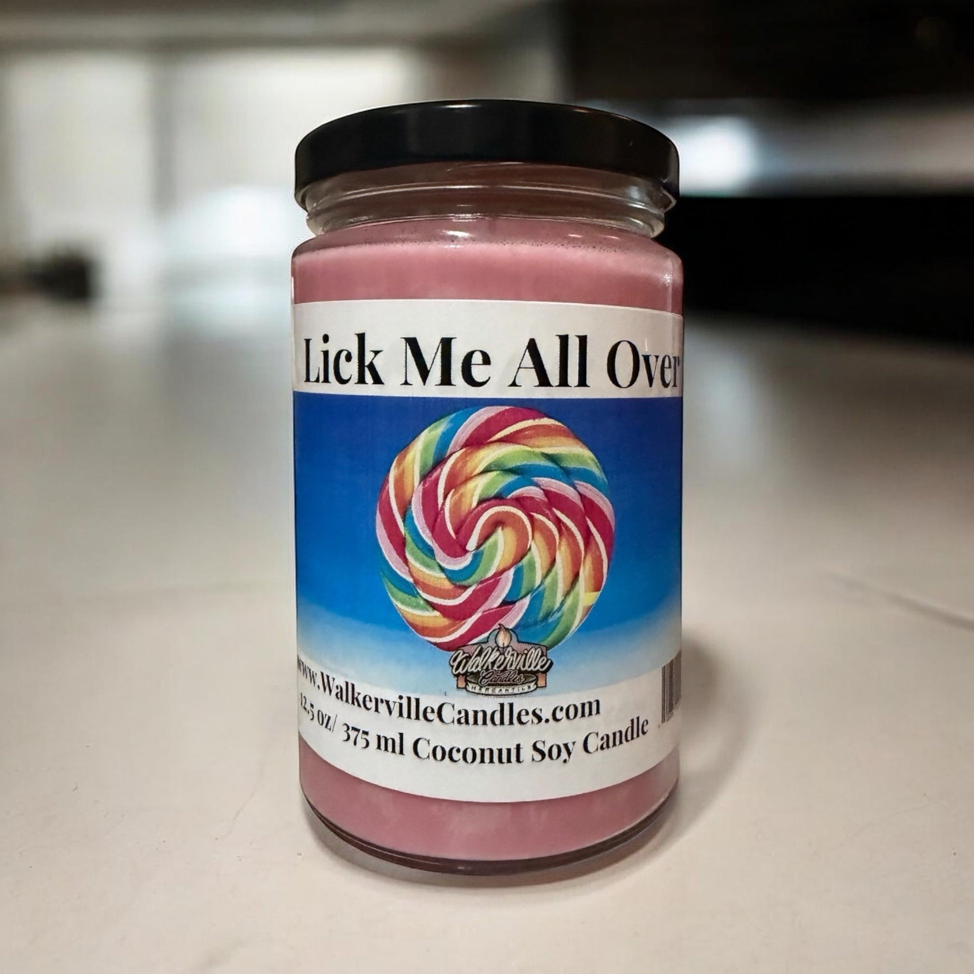 Lick Me All Over Coconut Soy 12.5 oz/ 375 ml Candle Wood Wick - Walkerville Candles