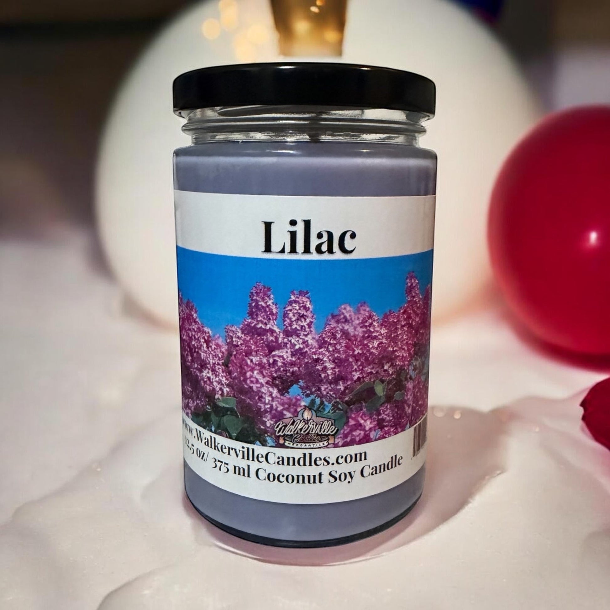 Lilac Coconut Soy 12.5 oz/ 375 ml Candle Wood Wick - Walkerville Candles