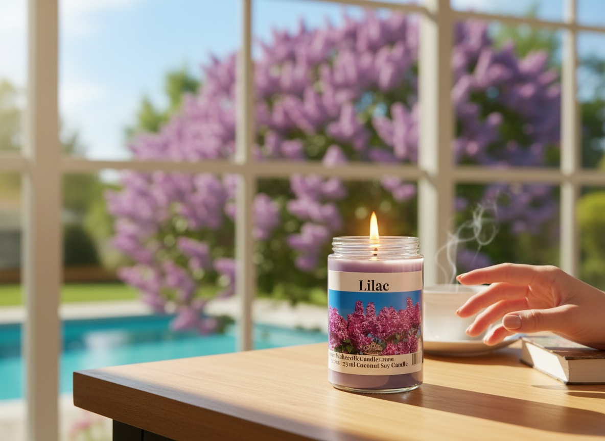 Lilac Coconut Soy 12.5 oz/ 375 ml Candle Wood Wick - Walkerville Candles