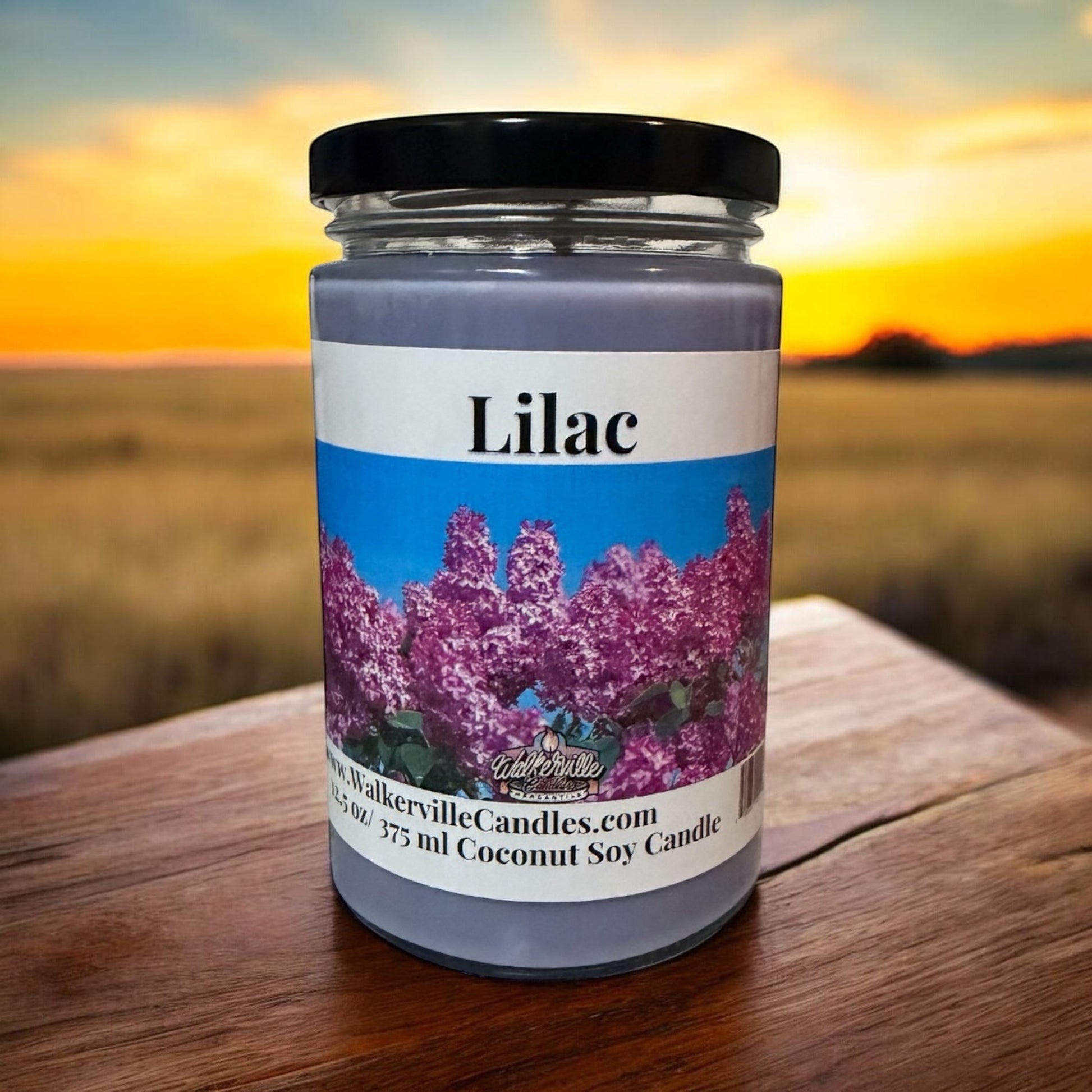 Lilac Coconut Soy 12.5 oz/ 375 ml Candle Wood Wick - Walkerville Candles