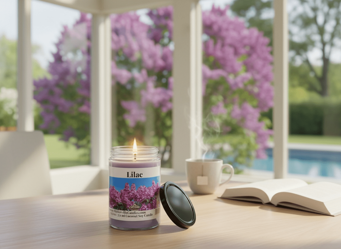 Lilac Coconut Soy 12.5 oz/ 375 ml Candle Wood Wick - Walkerville Candles