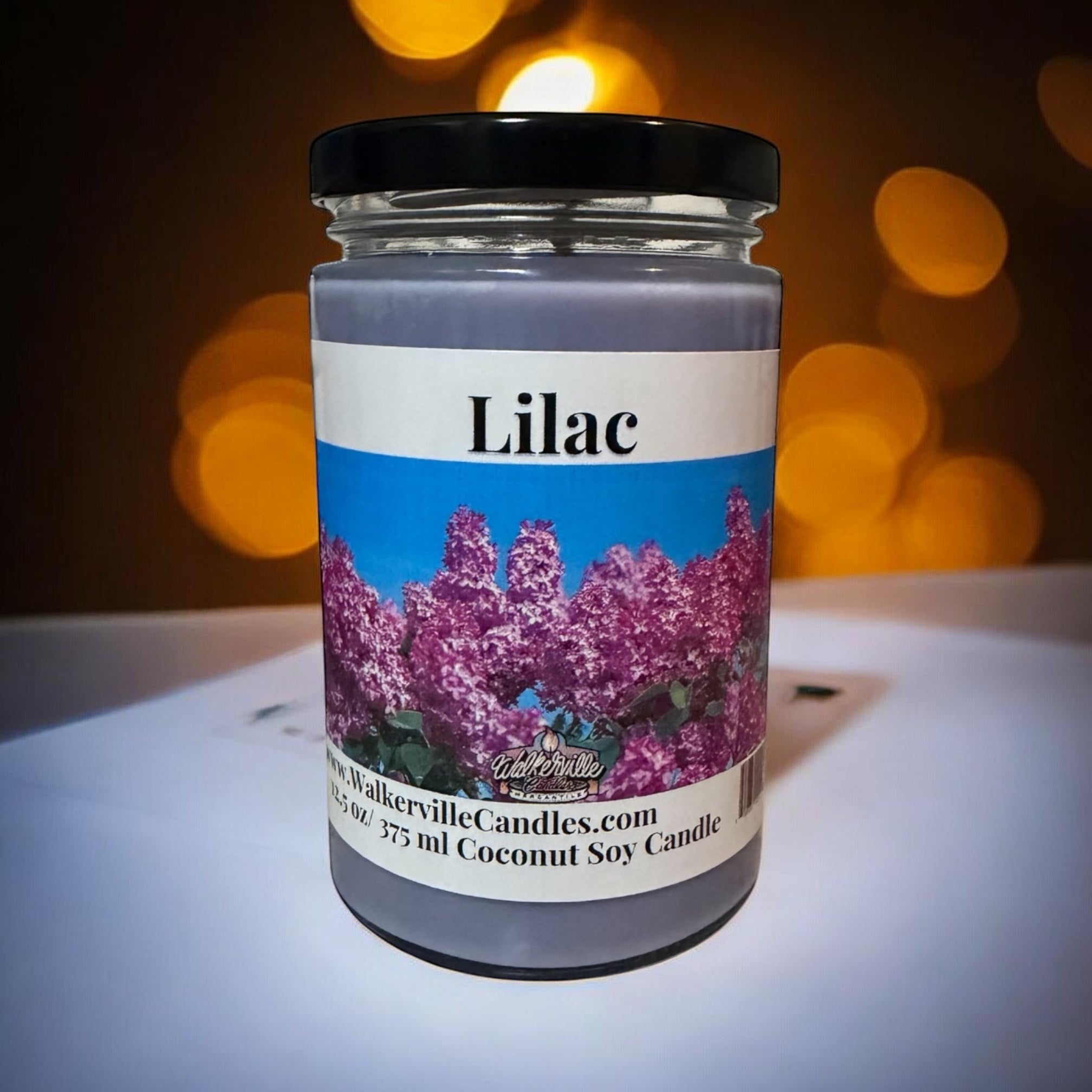 Lilac Coconut Soy 12.5 oz/ 375 ml Candle Wood Wick - Walkerville Candles