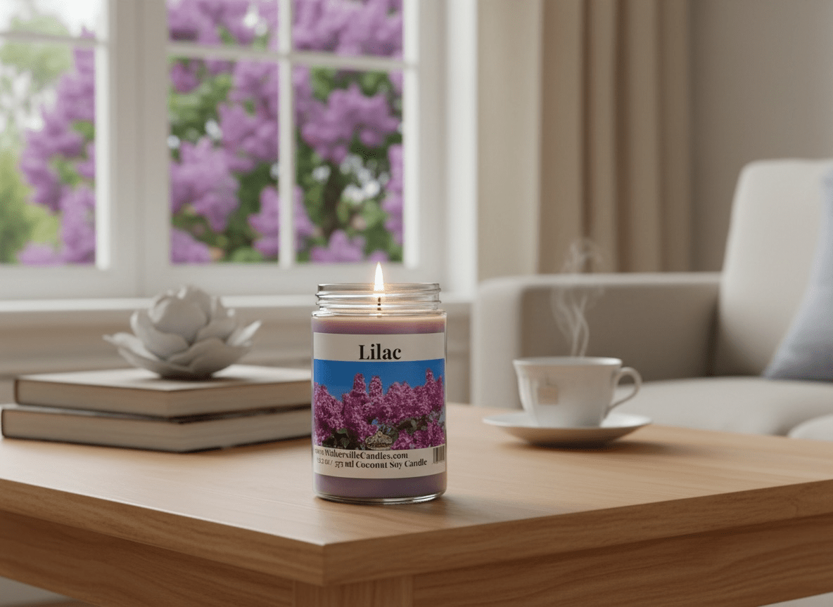 Lilac Coconut Soy 12.5 oz/ 375 ml Candle Wood Wick - Walkerville Candles