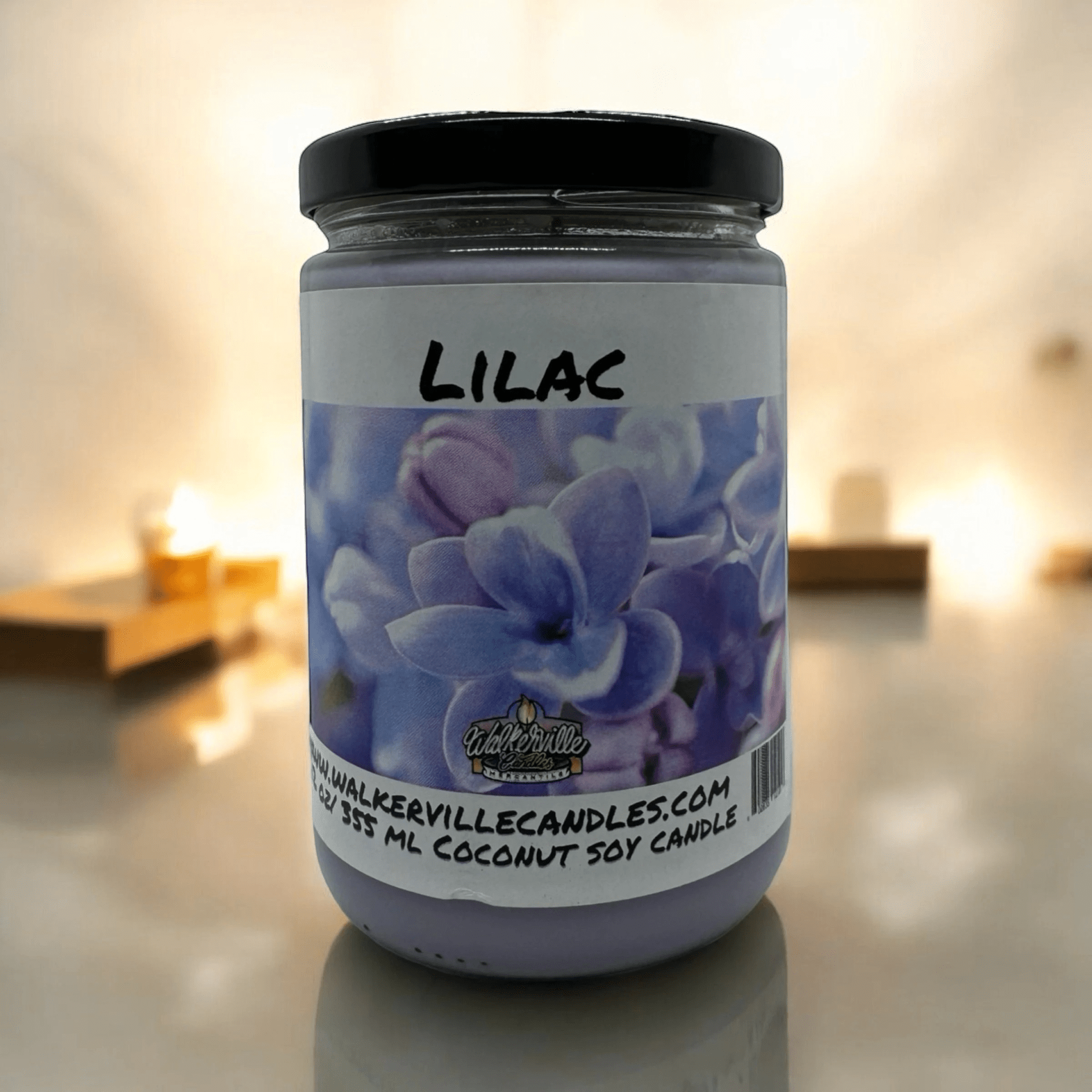 Lilac Coconut Soy 12.5 oz/ 375 ml Candle Wood Wick - Walkerville Candles