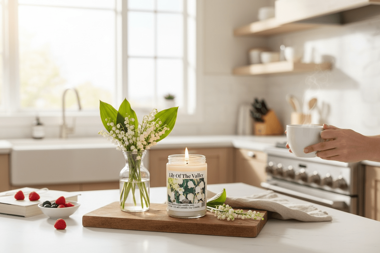 Lily of the Valley Coconut Soy 12.5 oz/ 375 ml Candle Wood Wick - Walkerville Candles