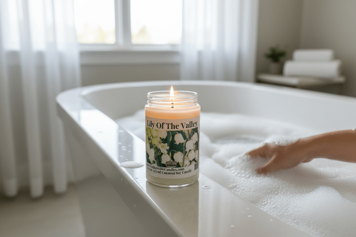 Lily of the Valley Coconut Soy 12.5 oz/ 375 ml Candle Wood Wick - Walkerville Candles