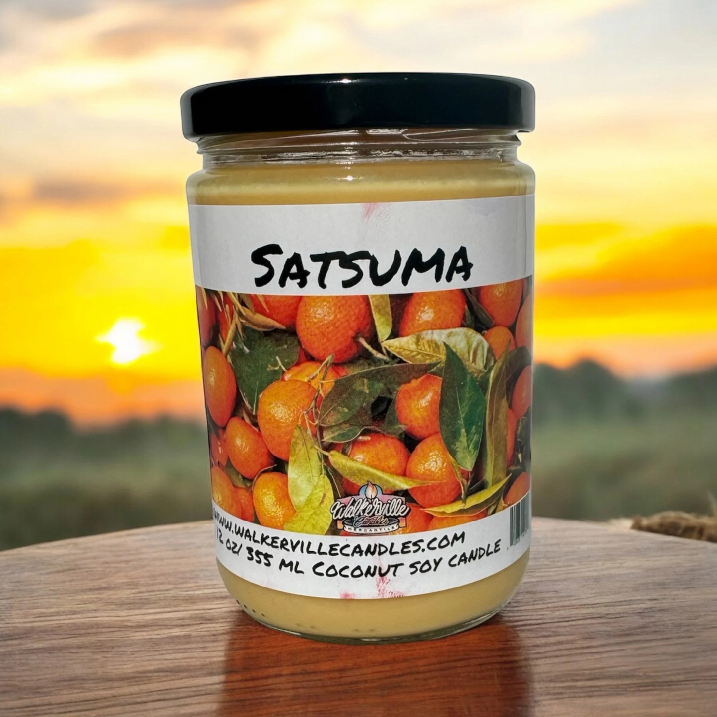 Satsuma 100% Coconut Soy Eco-friendly 12 oz Candle Wood Wick