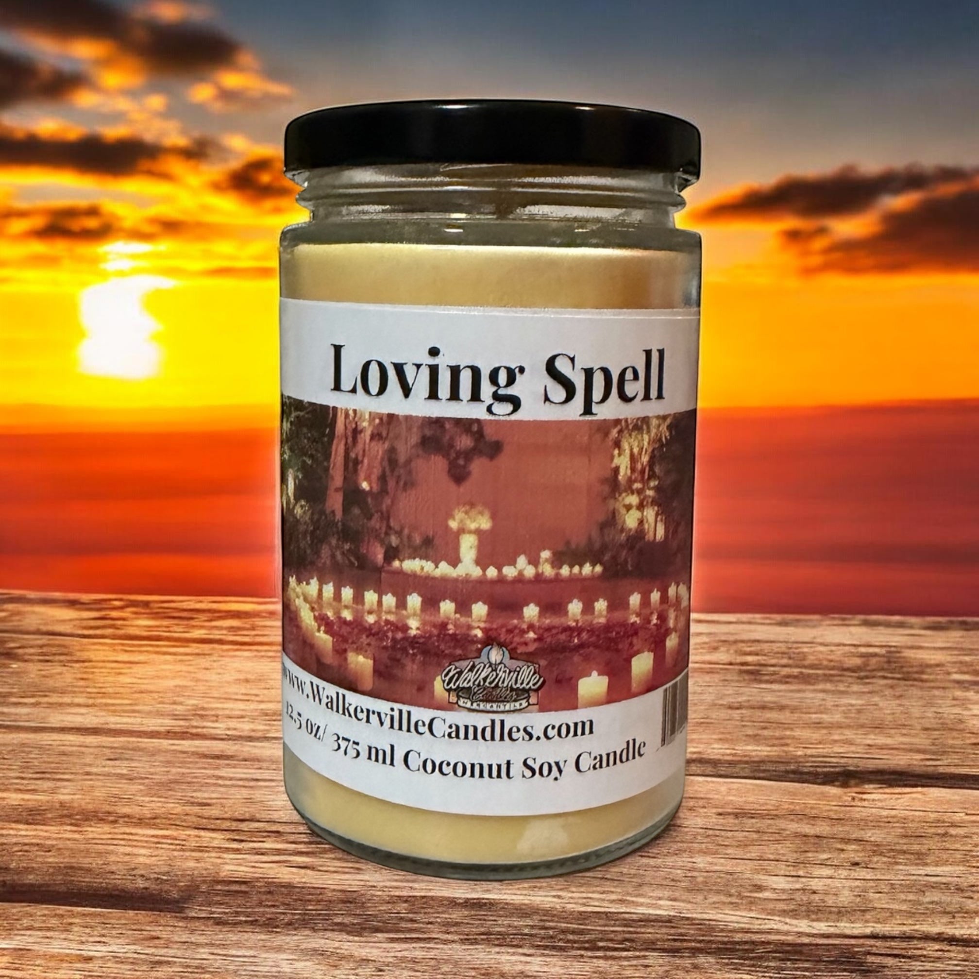 Loving Spell Coconut Soy 12.5 oz/ 375 ml Candle Wood Wick - Walkerville Candles