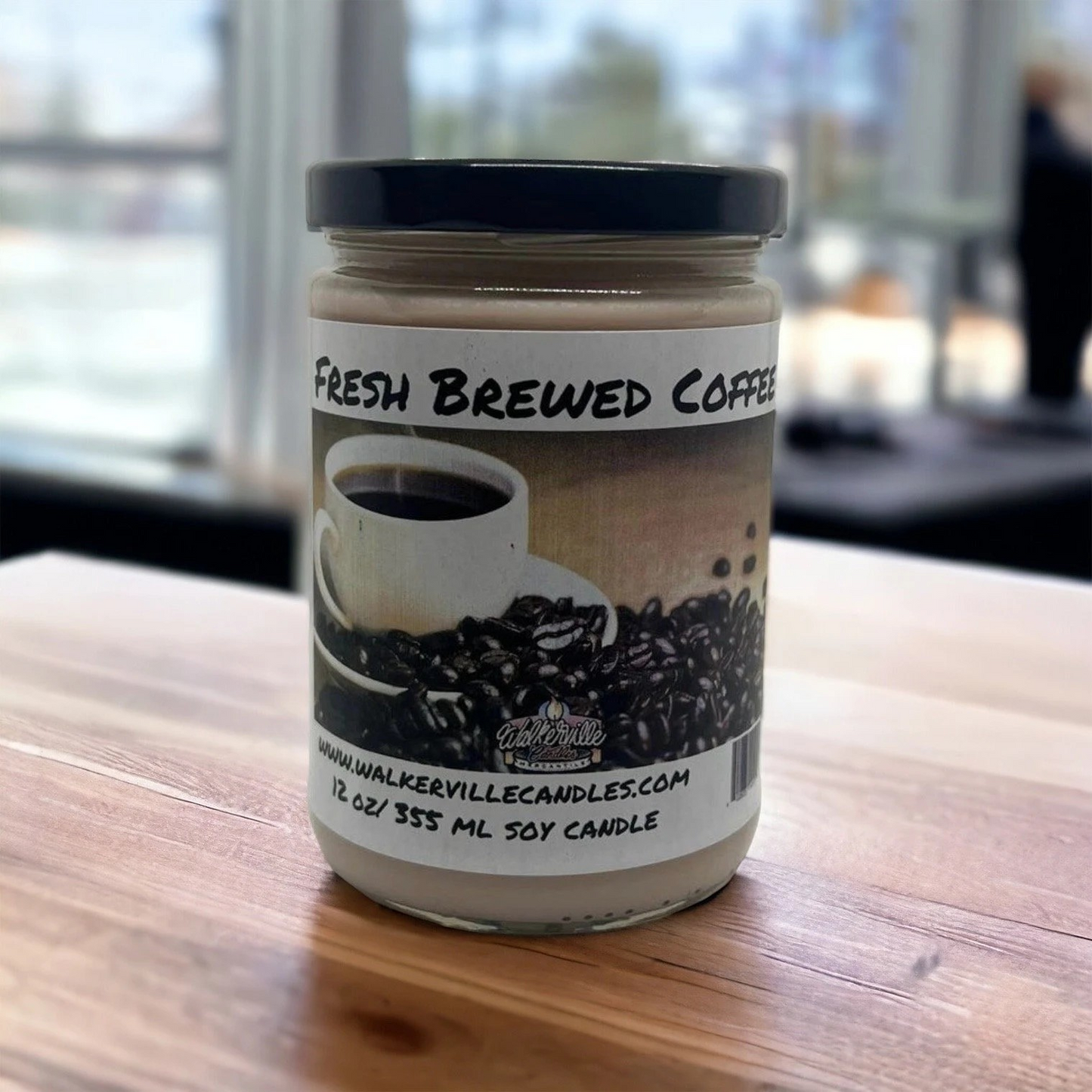 Fresh Brewed Coffee 100% Coconut Soy Eco-friendly 12 oz Candle Wood Wick