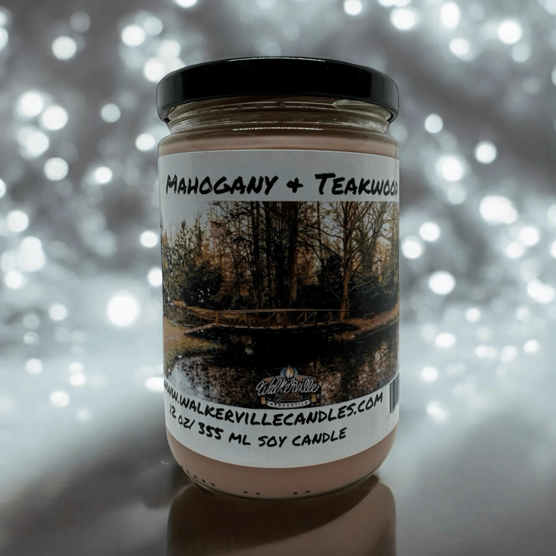 Mahogany & Teakwood Coconut Soy 12.5 oz/ 375 ml Candle Wood Wick - Walkerville Candles