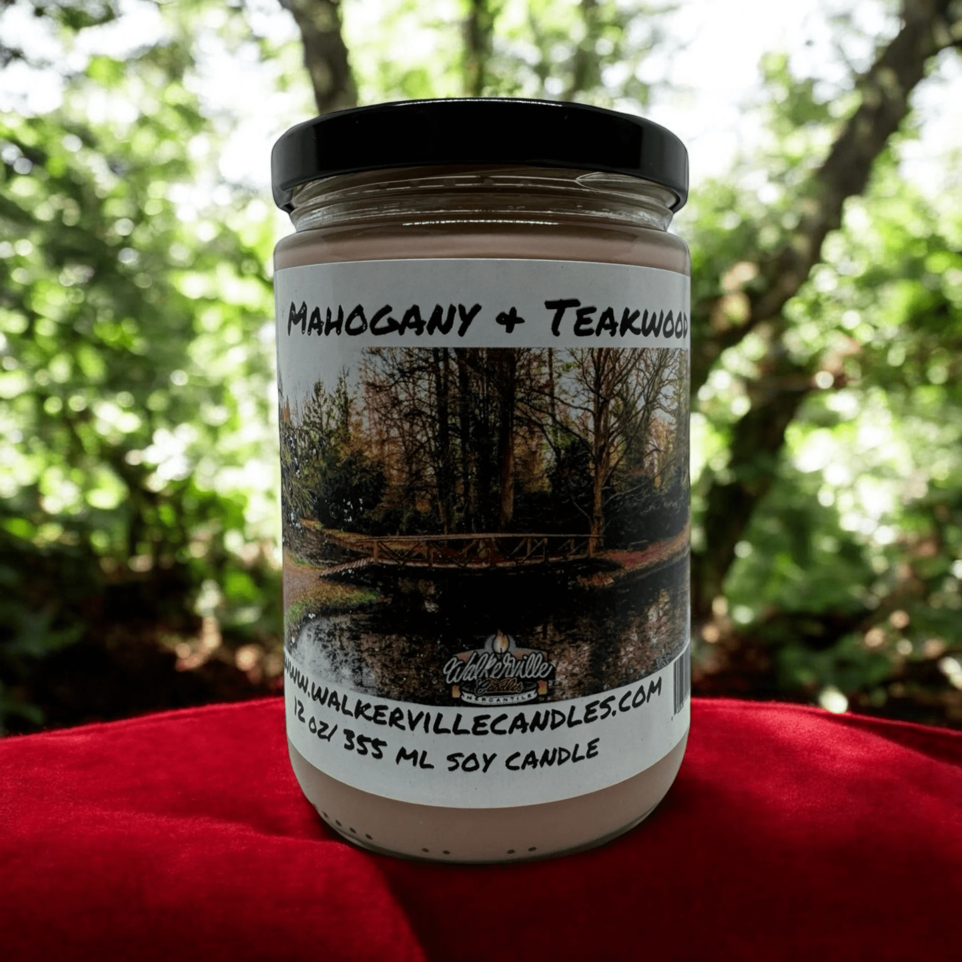 Mahogany & Teakwood Coconut Soy 12.5 oz/ 375 ml Candle Wood Wick - Walkerville Candles