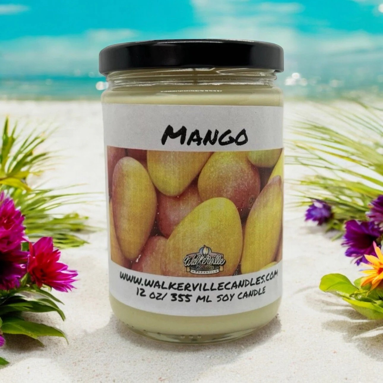 Mango Coconut Soy 12.5 oz/ 375 ml Candle Wood Wick - Walkerville Candles