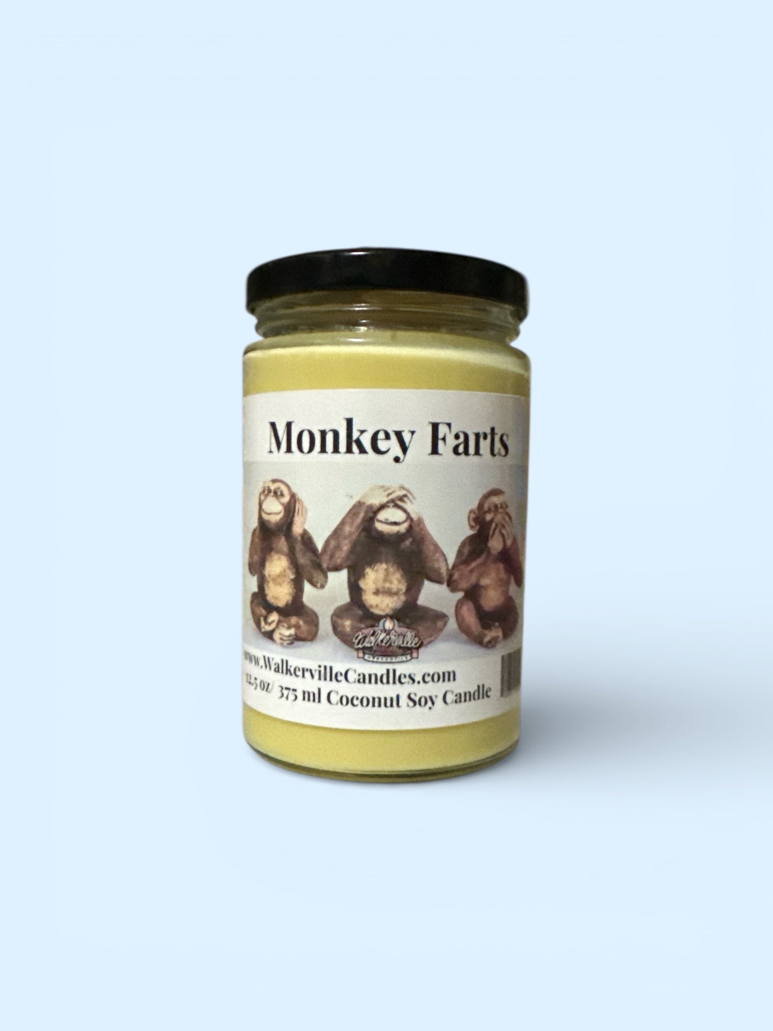 Monkey Farts Coconut Soy 12.5 oz/ 375 ml Candle Wood Wick - Walkerville Candles