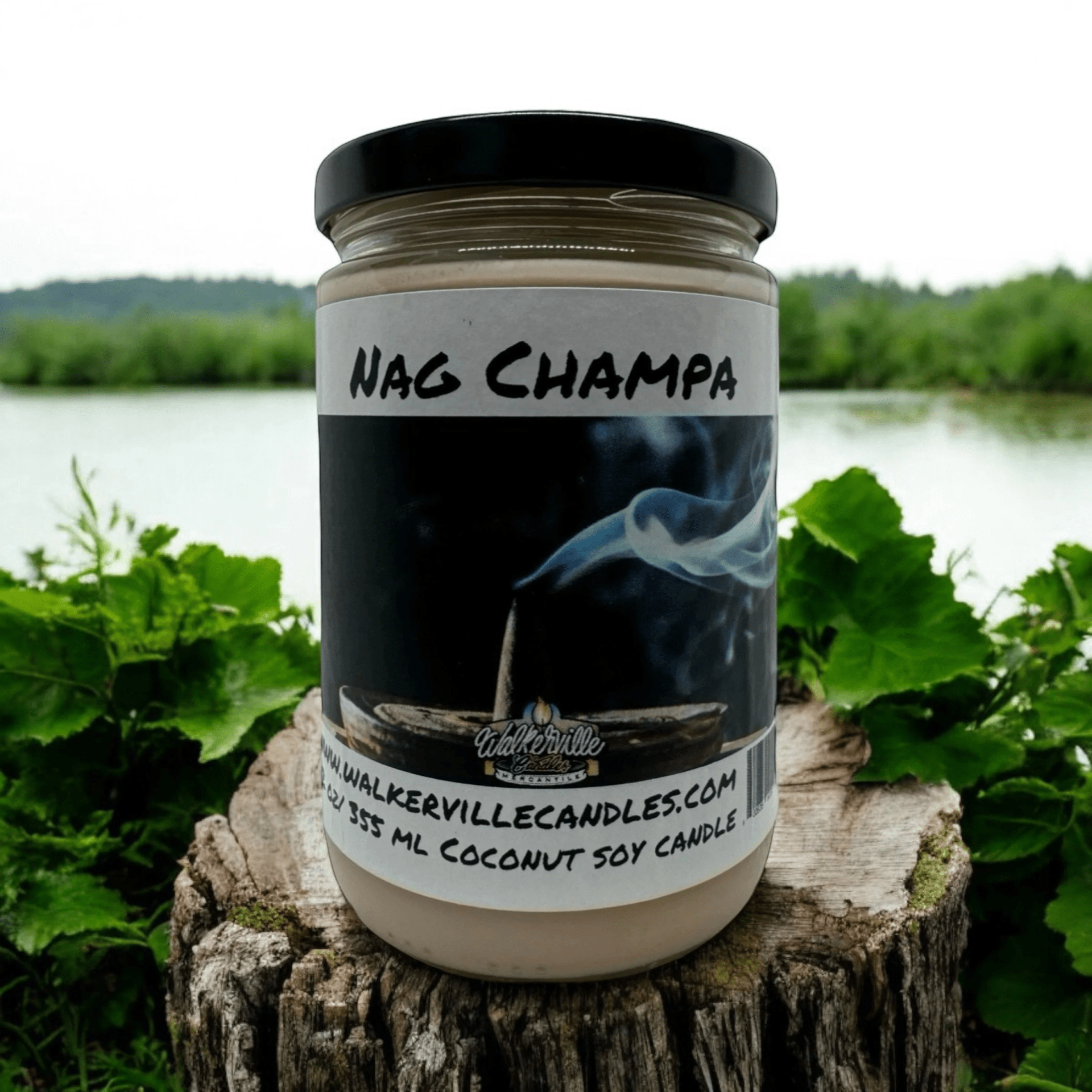 Nag Champa Coconut Soy 12.5 oz/ 375 ml Candle Wood Wick - Walkerville Candles