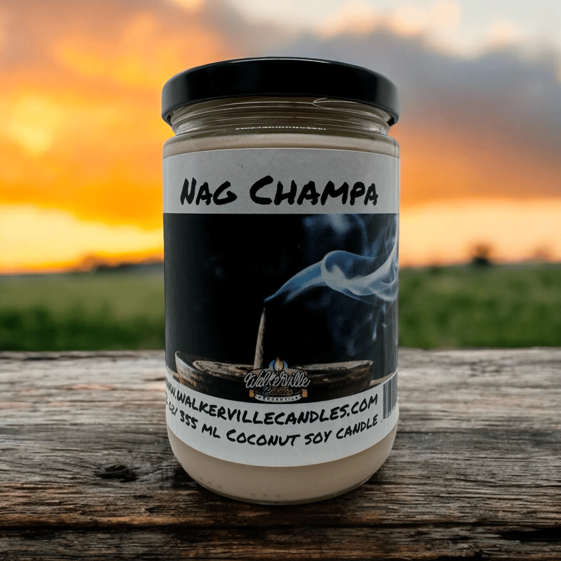 Nag Champa Coconut Soy 12.5 oz/ 375 ml Candle Wood Wick - Walkerville Candles