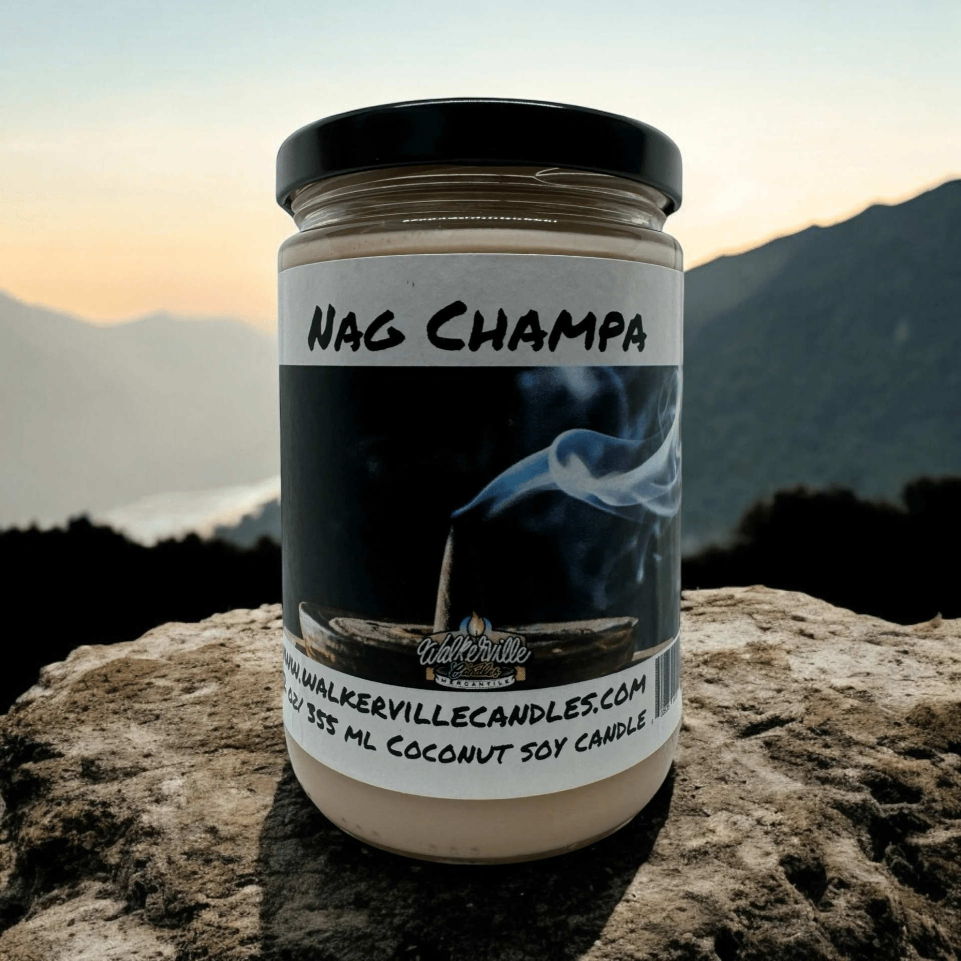 Nag Champa Coconut Soy 12.5 oz/ 375 ml Candle Wood Wick - Walkerville Candles
