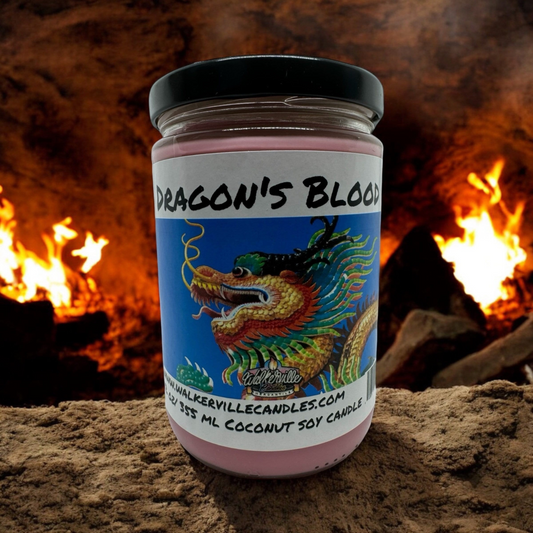 Dragon's Blood Vegan Coconut Soy 12 oz/ 355 ml Candle Hand-poured, Eco-friendly, Clean Burning, Woodsy/ Clean