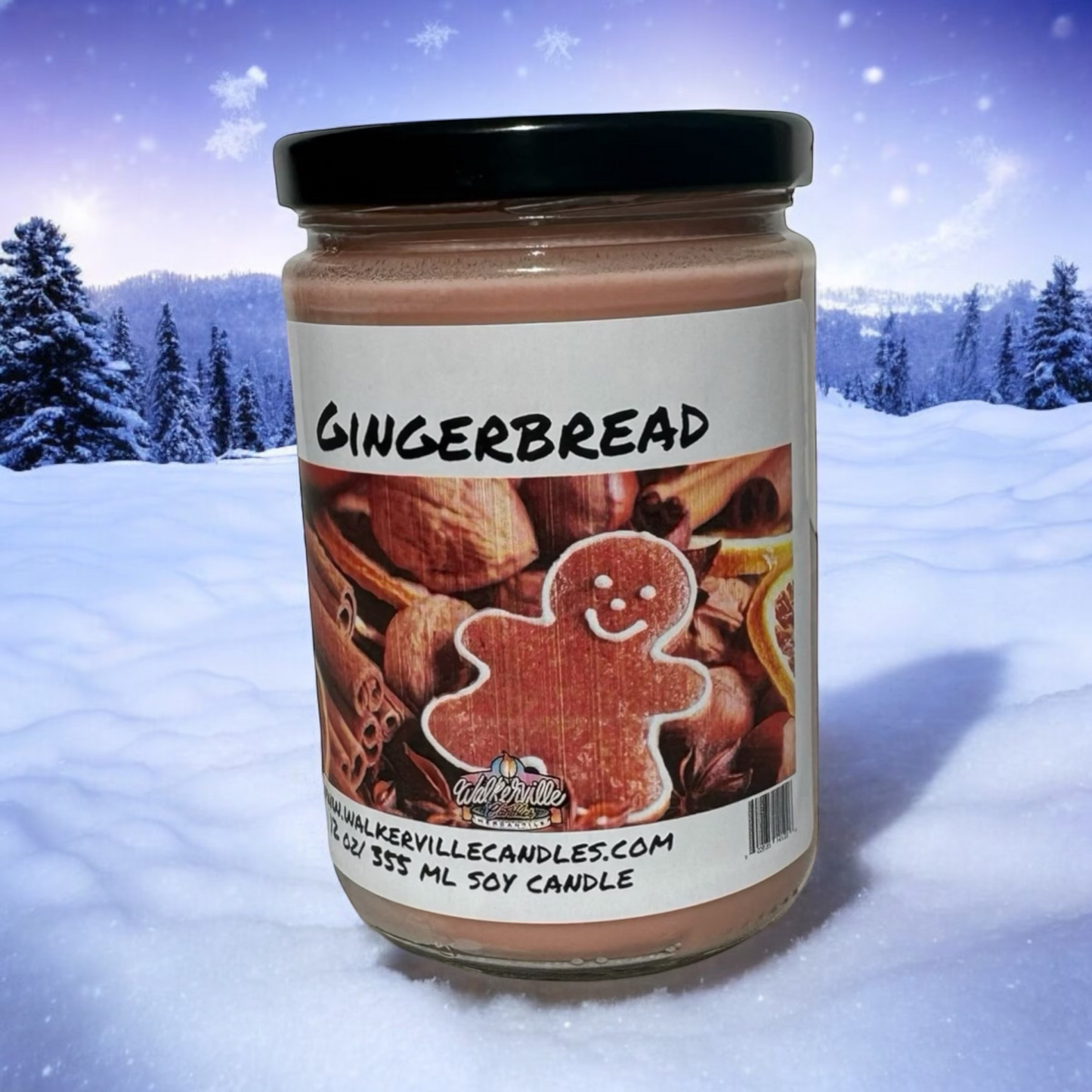 Gingerbread 100% Coconut Soy Eco-friendly 12 oz Candle Wood Wick