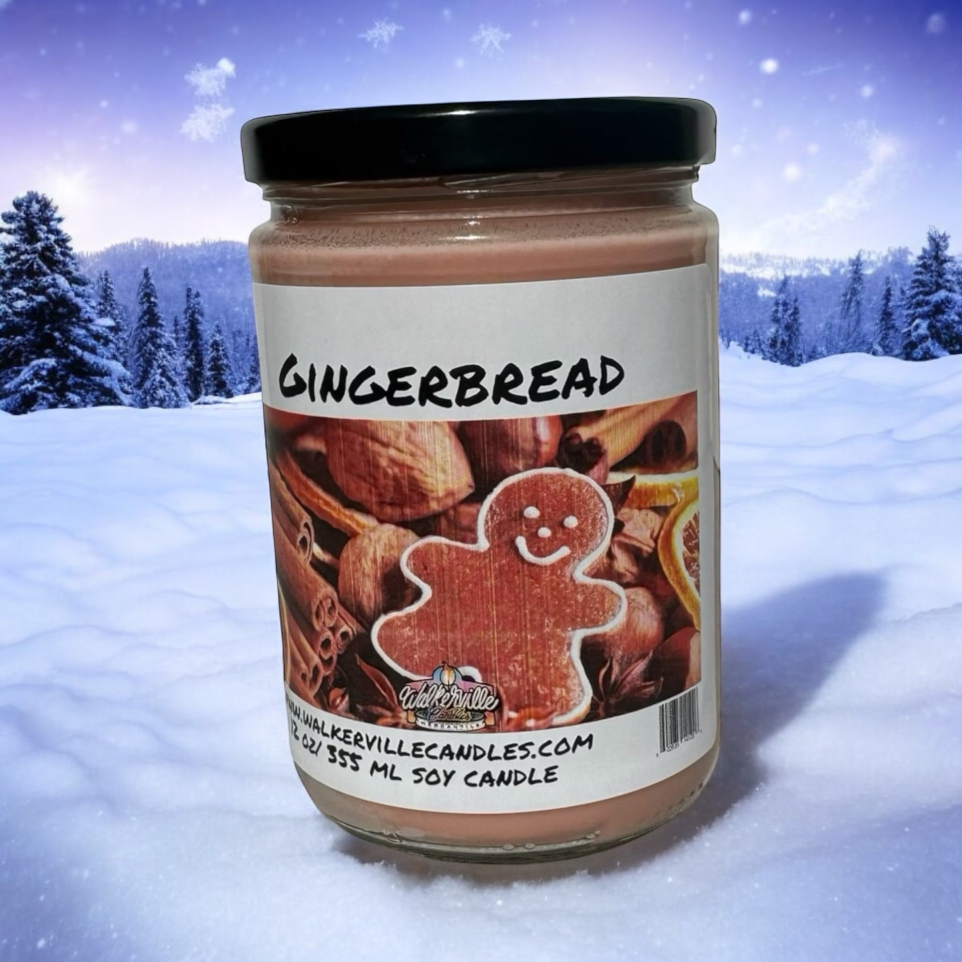 Gingerbread Vegan Coconut Soy 12 oz/ 355 ml Candle Hand-poured, Eco-friendly, Clean Burning, Bakery, Food, Drink Christmas