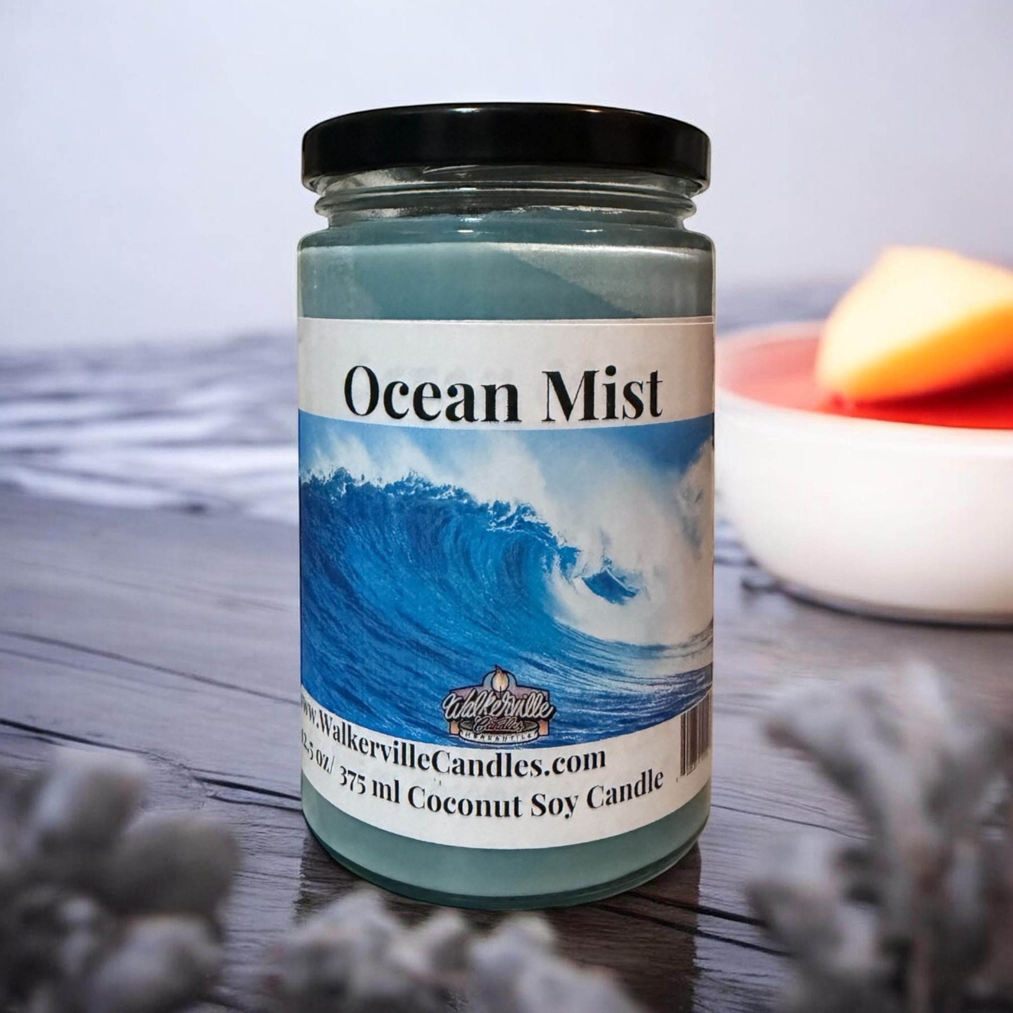 Ocean Mist Coconut Soy 12.5 oz/ 375 ml Candle Wood Wick - Walkerville Candles