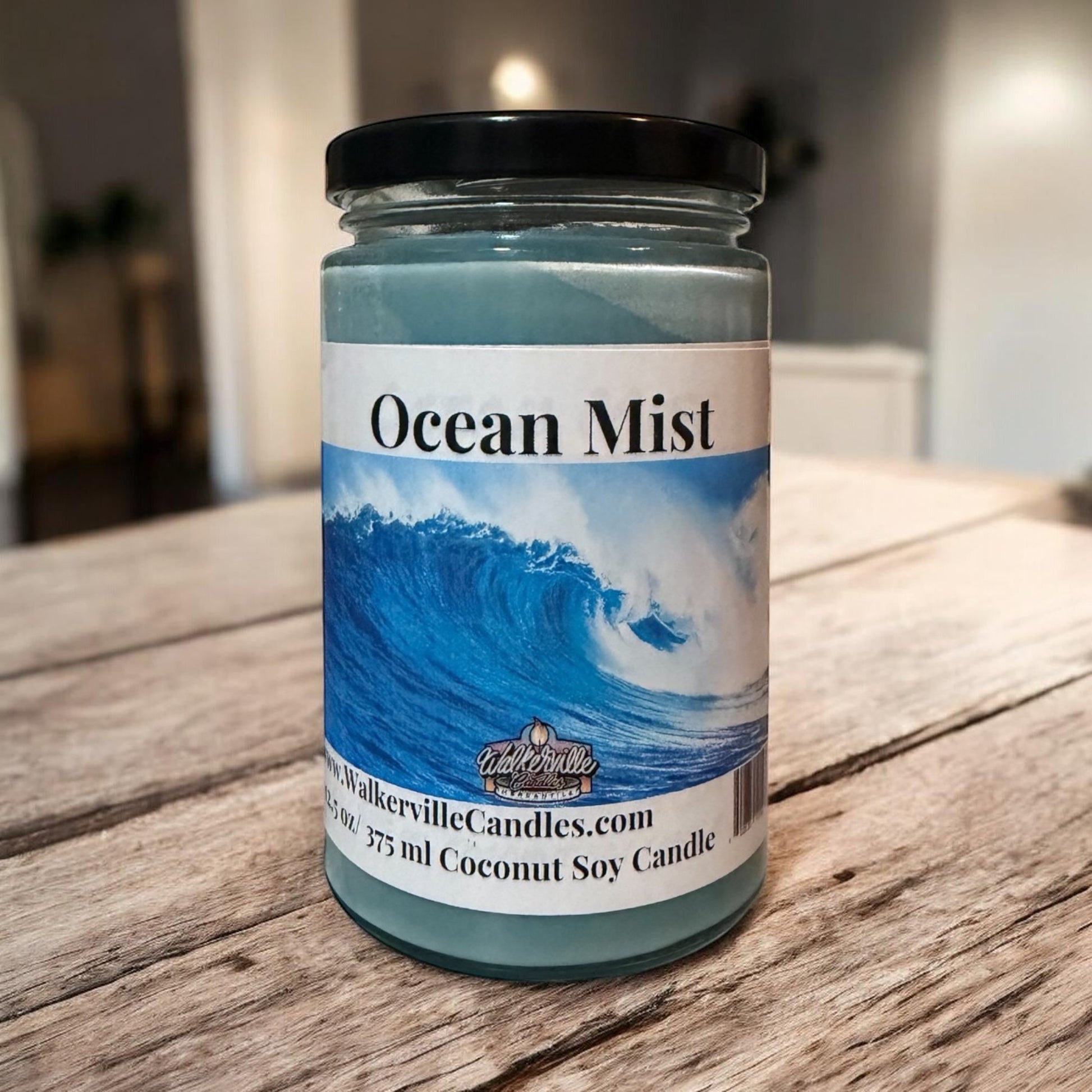 Ocean Mist Coconut Soy 12.5 oz/ 375 ml Candle Wood Wick - Walkerville Candles