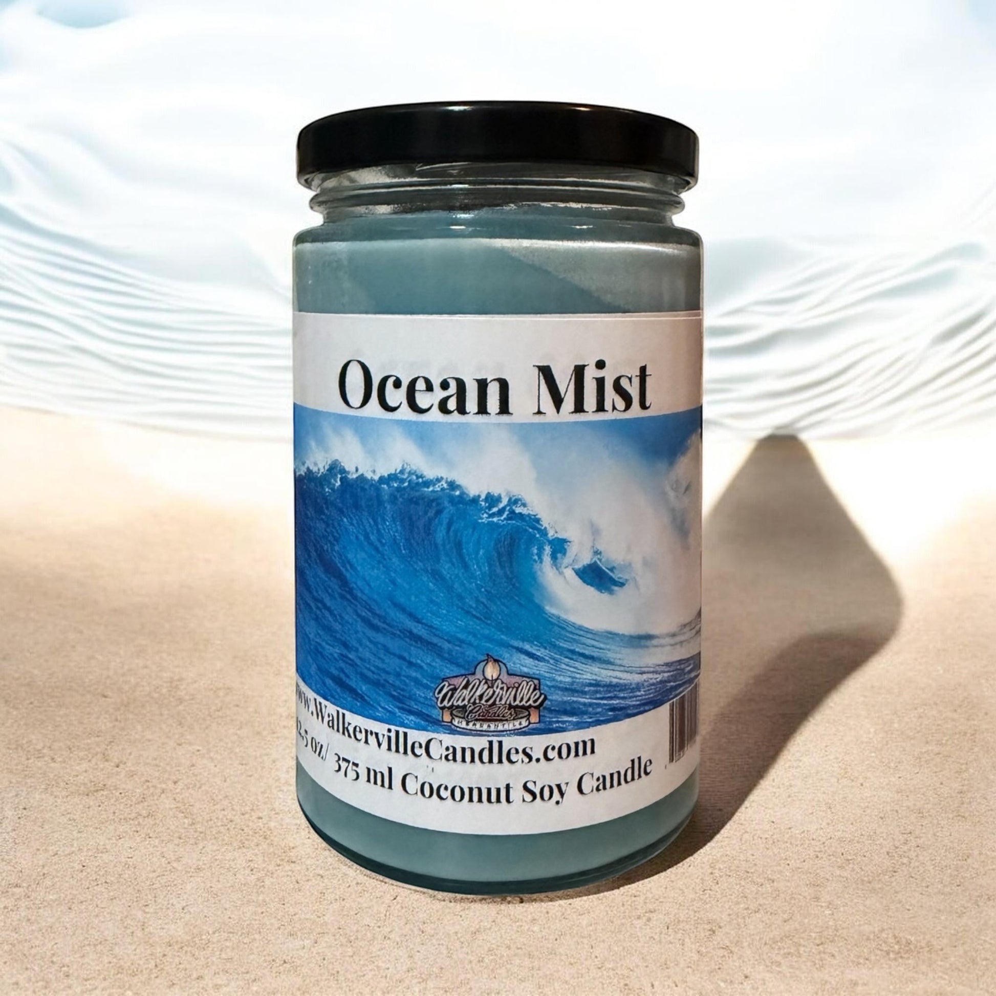Ocean Mist Coconut Soy 12.5 oz/ 375 ml Candle Wood Wick - Walkerville Candles