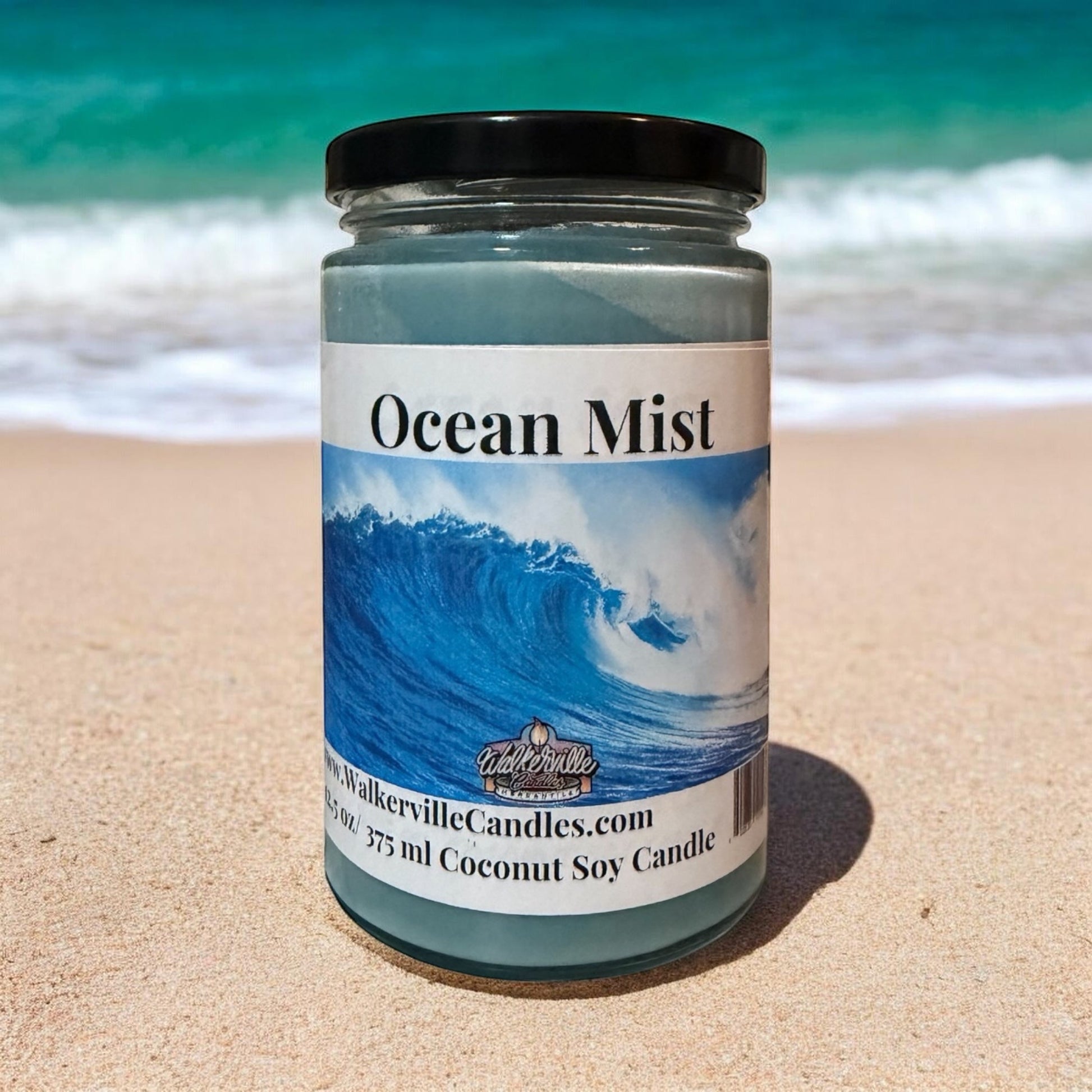 Ocean Mist Coconut Soy 12.5 oz/ 375 ml Candle Wood Wick - Walkerville Candles