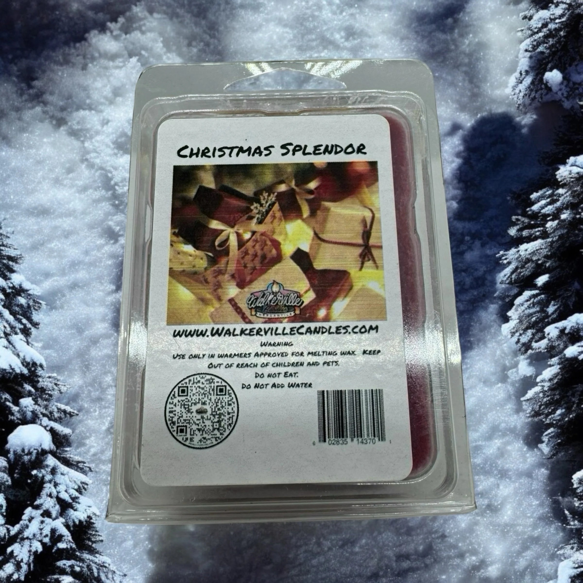 Christmas Splendor Vegan Soy wax, Hand-poured, Eco-friendly Christmas Fruity Woodsy Clean Wax Melt