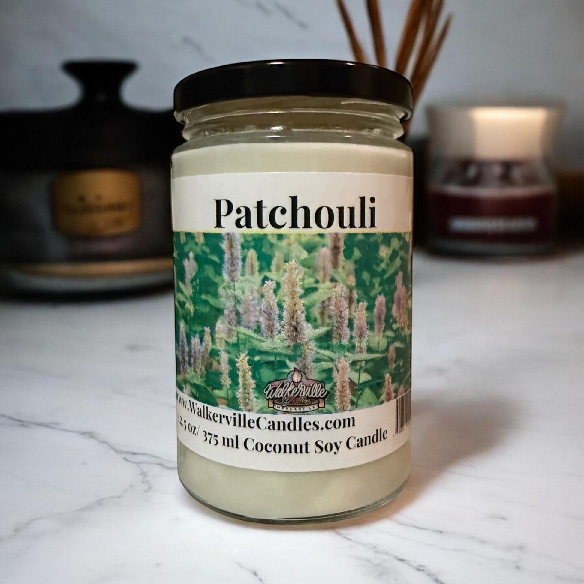 Patchouli Coconut Soy 12.5 oz/ 375 ml Candle Wood Wick - Walkerville Candles